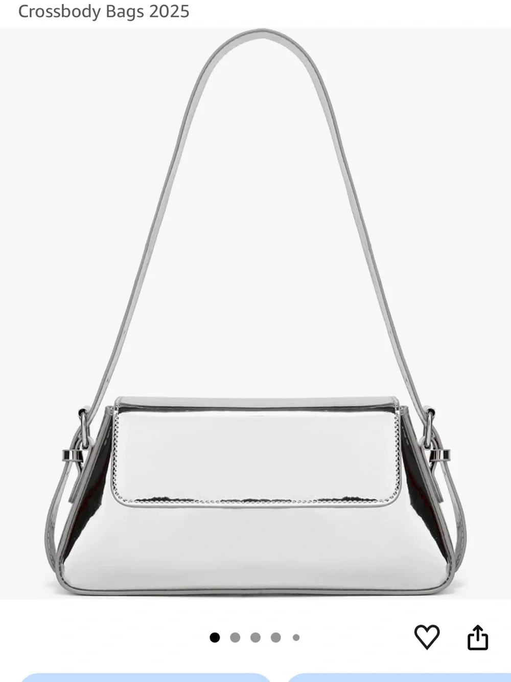 Silver Metallic Shoulder Bag - Contemporary Women’s Crossbody